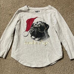 🔥3 for $10 -Gray Santa Pug Kids Shirt